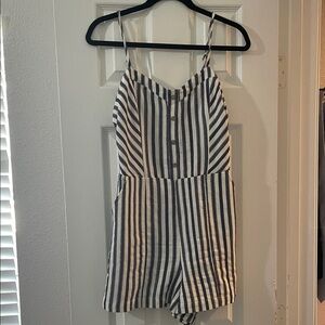 Copper Key Black and White Striped Jumpsuit